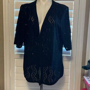 SHEIN Black Open-Front Cardigan